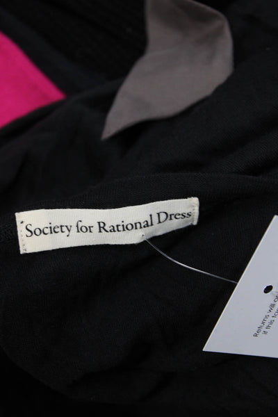 Society For Rational Dress Womens V-Neck T-Shirt Black Micromodal Size S