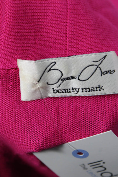 Byron Lars Women Cardigan Pink Viscose V-Neck Long Sleeve Size L