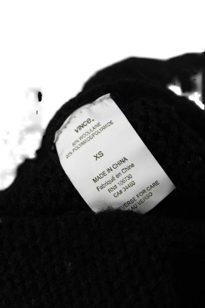 Elie Tahari Womens Cardigan Black Wool Blend Collared 3/4 Sleeve Size XS