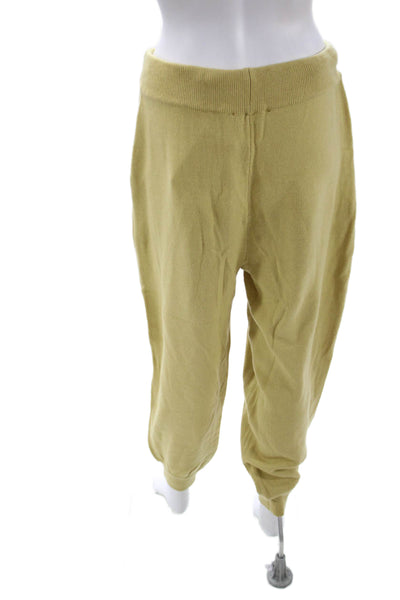 Caara Women Jogger Yellow Acrylic Drawstring Size L