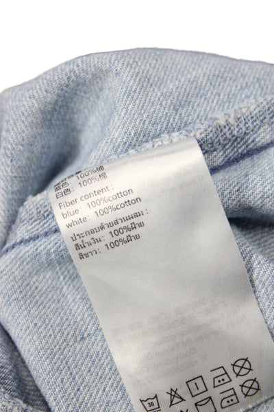 Urban Revivo Womens Sleeveless Square Neck Cotton Mini Dress Blue Zip Size 6