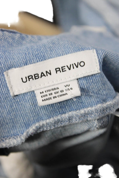 Urban Revivo Womens Sleeveless Square Neck Cotton Mini Dress Blue Zip Size 6