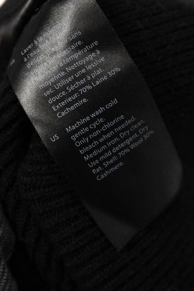 COS Women Wool Mock Neck Pullover Black Long Sleeve Size S