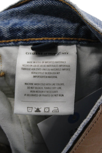 Citizens of Humanity Women Straight Jeans Blue Mid-Rise Button Cotton Size 29