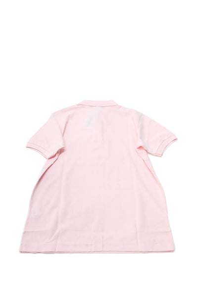 Lacoste Girls Short Sleeve Collared Polo Shirt Cotton Pink Size 14