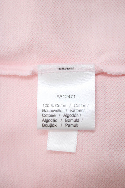 Lacoste Girls Short Sleeve Collared Polo Shirt Cotton Pink Size 14