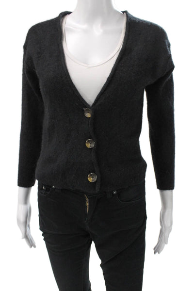 Free People Womens Black Cashmere V-Neck Cardigan Long Sleeve Size XS