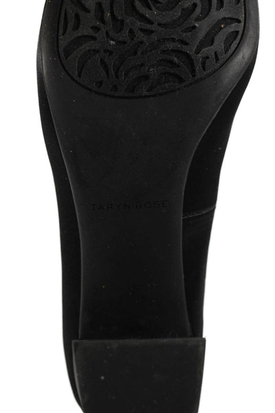 Taryn Rose Womens Satin Jeweled Floral Pointed Toe Maci Pumps Black Size 7