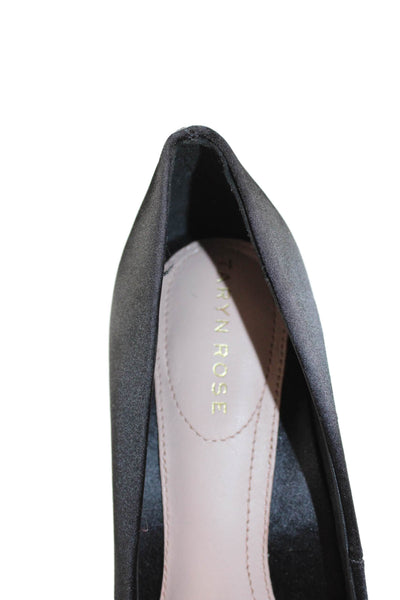Taryn Rose Womens Satin Jeweled Floral Pointed Toe Maci Pumps Black Size 7