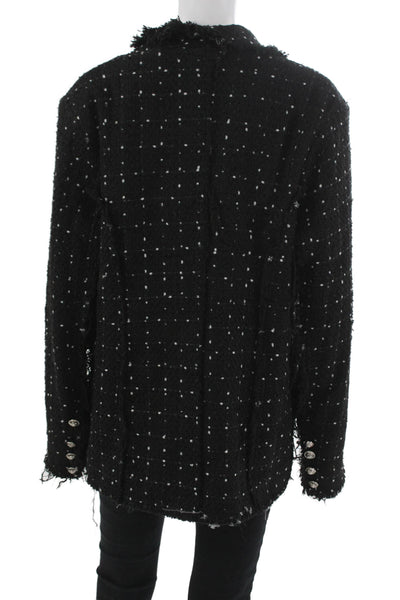 Lioness Women Black Check Basic Jacket Button Long Sleeve Polyester Size XL