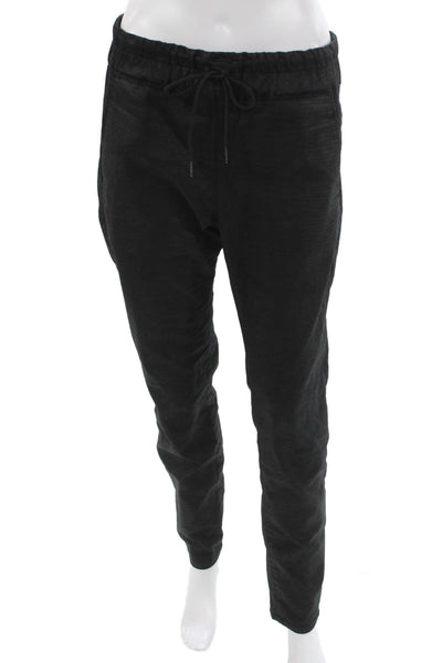 Flog Unisex Adults Jogger Pants Black Cotton Drawstring Size 30
