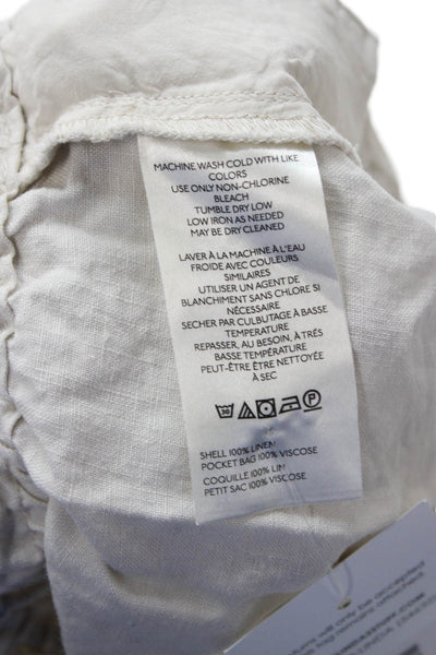 Anthropologie Womens Casual Linen Shorts Beige Pull On Size M