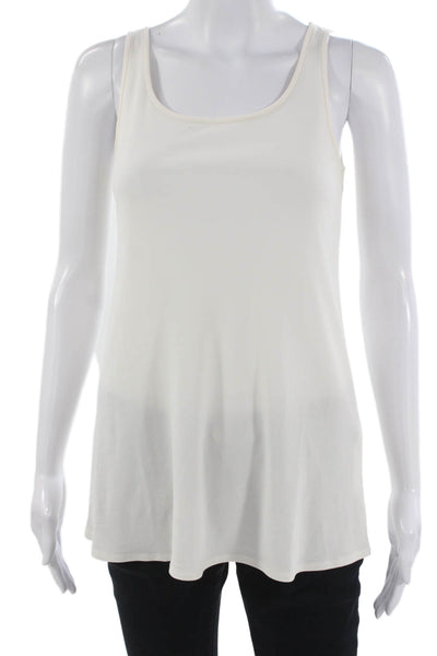 Eileen Fisher Women Sleeveless Silk Tunic Scoop Neck Ivory Pullover Size PS