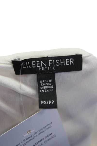 Eileen Fisher Women Sleeveless Silk Tunic Scoop Neck Ivory Pullover Size PS