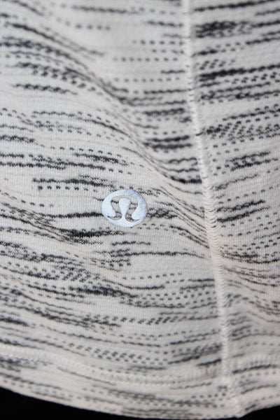 Lululemon Women Gray Striped Long Sleeve Pullover T-Shirt Round Neck Size 8