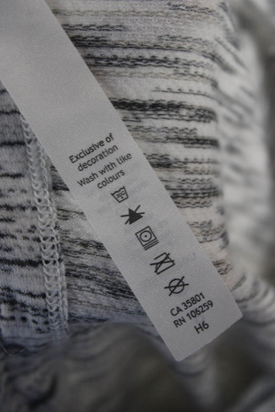 Lululemon Women Gray Striped Long Sleeve Pullover T-Shirt Round Neck Size 8