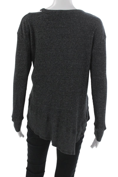 Wilt Womens Basic Gray Polyester Round Neck Long Sleeve T-Shirt Size XS