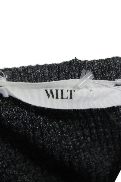 Wilt Womens Basic Gray Polyester Round Neck Long Sleeve T-Shirt Size XS