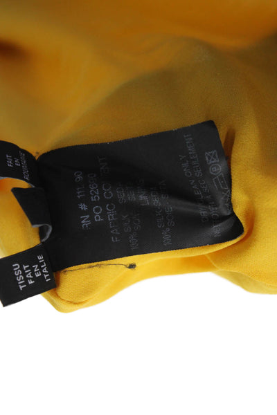 Derek Lam Womens Silk Off the Shoulder Tunic Blouse Yellow Long Sleeve Size M