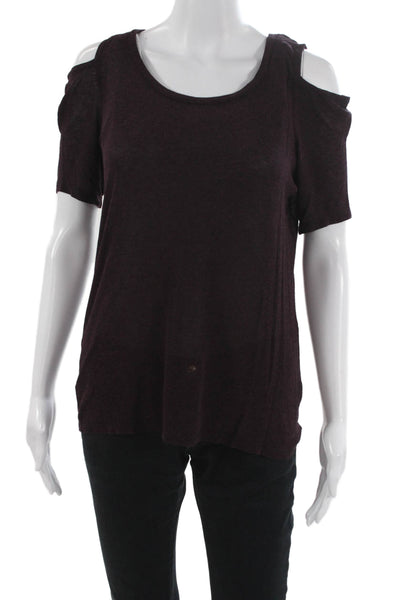 Splendid Womens Purple Rayon Tunic T Shirt Short Sleeve Round Neck Size M