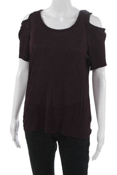 Splendid Womens Purple Rayon Tunic T Shirt Short Sleeve Round Neck Size M