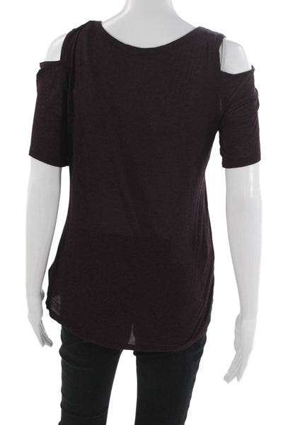 Splendid Womens Purple Rayon Tunic T Shirt Short Sleeve Round Neck Size M