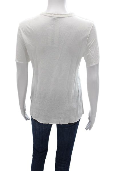Standard James Perse Women White Scoop Neck Cotton T-Shirt Short Sleeve Size 1