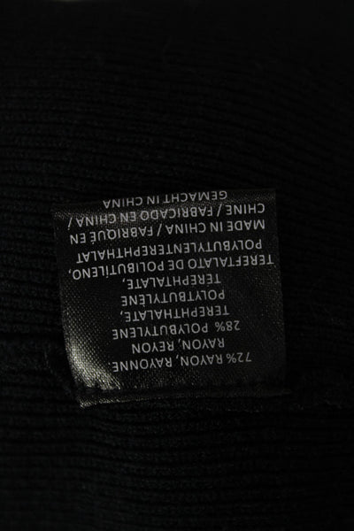 Minnie Rose Women Basic V-Neck Rayon T-Shirt Black 3/4 Sleeve Size M