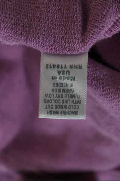Monrow Women Pullover V Neck Rayon Sweater Long Sleeve Purple Size M