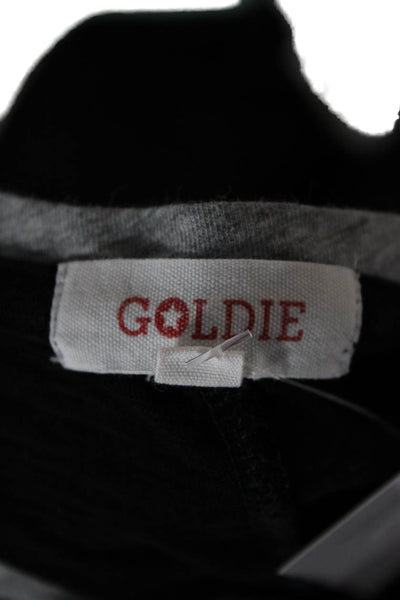 Goldie Womens Basic Black Pima Cotton Long Sleeve Round Neck T-Shirt Size M