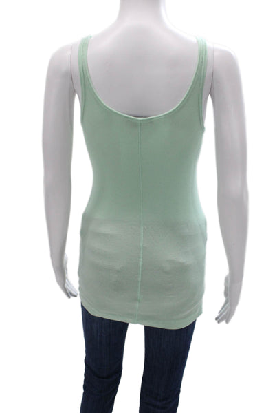 Vince Womens Pima Cotton Scoop Neck Sleeveless Tank Green Size M