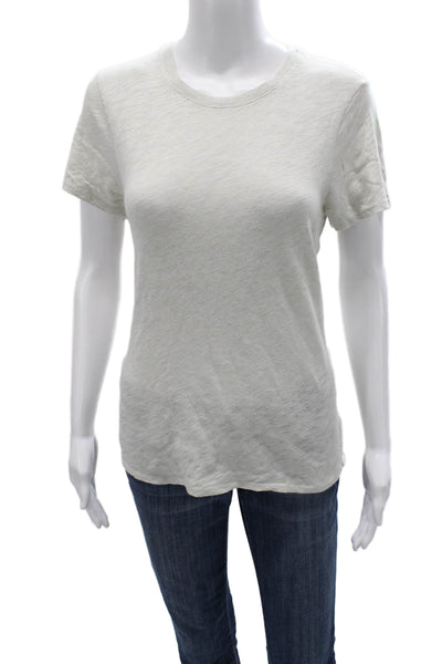 ATM Womens Basic T-Shirt Gray Cotton Crew Neck Short Sleeve Size L