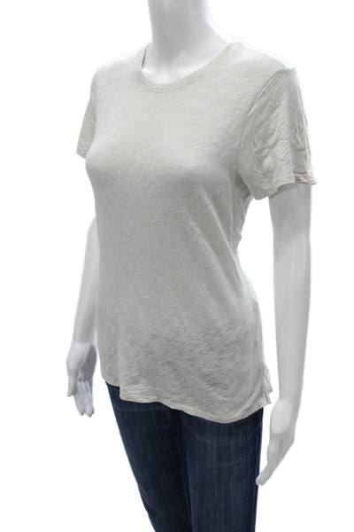 ATM Womens Basic T-Shirt Gray Cotton Crew Neck Short Sleeve Size L