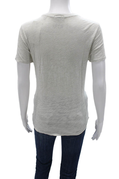 ATM Womens Basic T-Shirt Gray Cotton Crew Neck Short Sleeve Size L