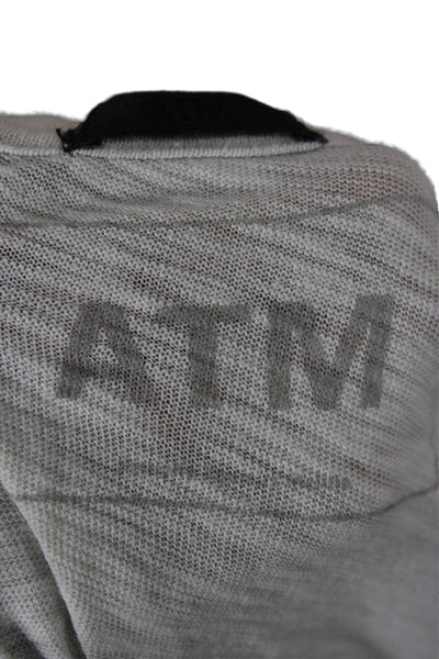 ATM Womens Basic T-Shirt Gray Cotton Crew Neck Short Sleeve Size L