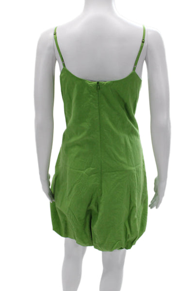 YFB Women Shift Dress Green Lyocell Sleeveless Scoop Neck Zip Short Size M