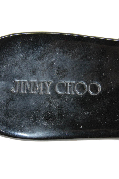 Jimmy Choo Womens Wedge Heel Platform T Strap Sandals Black Size 40