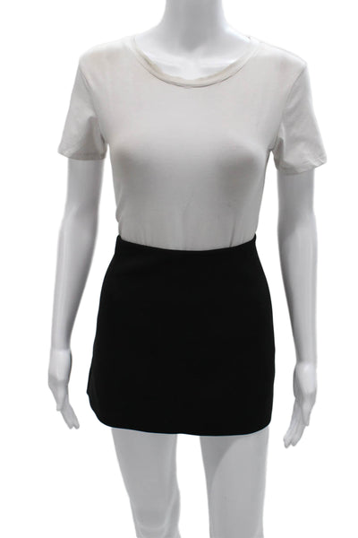Witchery Womens Mini Skirt Black Zip 60% Acetate Short Size 8