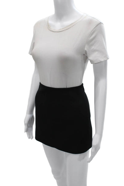 Witchery Womens Mini Skirt Black Zip 60% Acetate Short Size 8