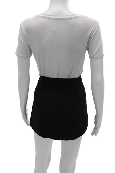 Witchery Womens Mini Skirt Black Zip 60% Acetate Short Size 8