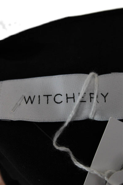 Witchery Womens Mini Skirt Black Zip 60% Acetate Short Size 8