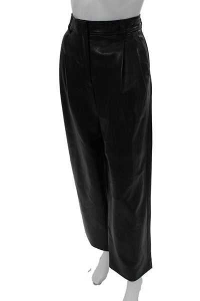 Babaton Womens Dress Pants Black Polyurethane Zip Size 4
