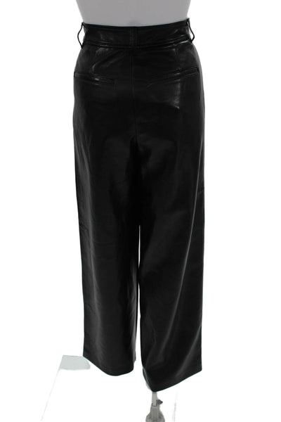 Babaton Womens Dress Pants Black Polyurethane Zip Size 4