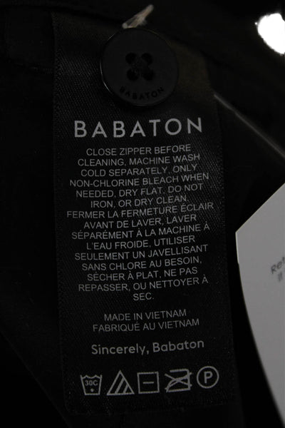 Babaton Womens Dress Pants Black Polyurethane Zip Size 4
