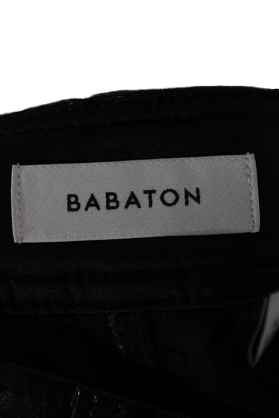 Babaton Womens Dress Pants Black Polyurethane Zip Size 4