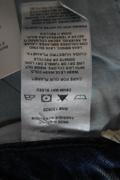 Grlfrnd Womens Cut-Off Shorts Blue 100% Cotton Button Size 26