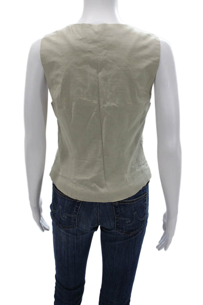 Lovers + Friends Women Beige Scoop Neck Tank Button Solid Size S