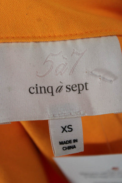 Cinq à Sept Women Halter Sleeveless Orange Polyester Basic Blouse Size XS