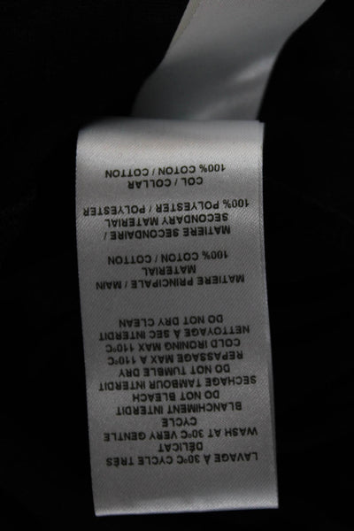 See by Chloe Women Basic Black Cotton Crew Neck Long Sleeve T-Shirt Size S