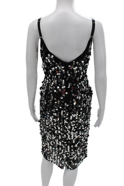 Milly Women Sheath Black Square Neck Sleeveless Short Zip Dress Size 0